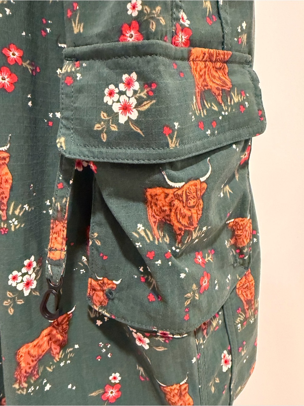 Duluth Trading Co  Floral & Highland Cow Overalls - Picture 8 of 8